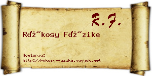 Rákosy Füzike névjegykártya